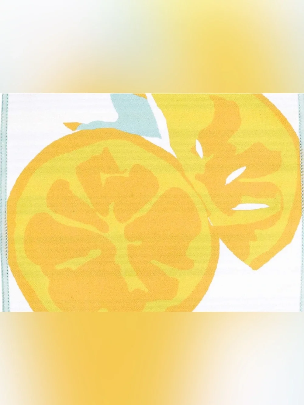 NWT RockFlowerPaper Lemon Citrus Print Stripes Cocktail Napkins Coasters Set 8